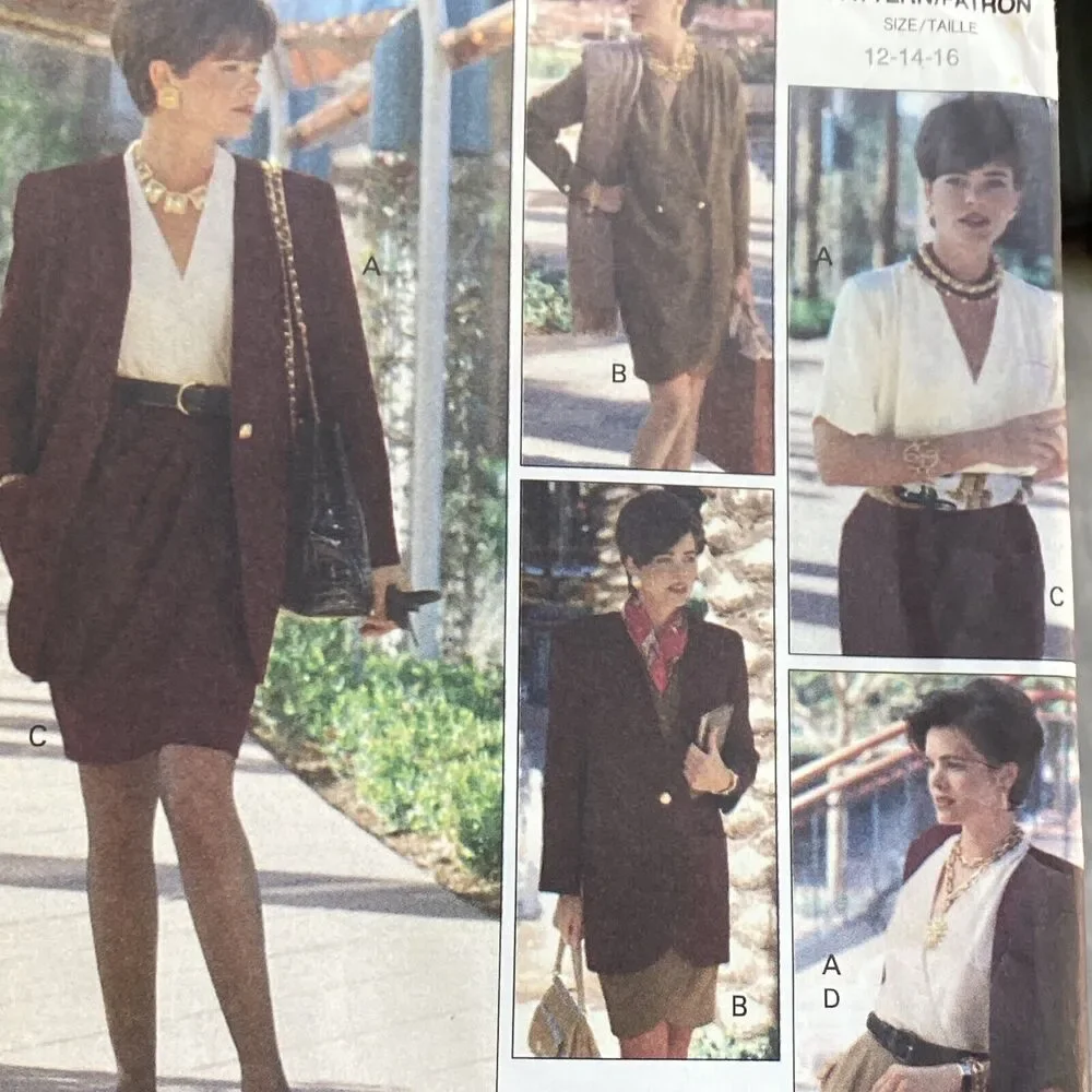 Vintage Vogue sewing pattern #2718 career wardrobe womens size 12-14-16 c. 1991